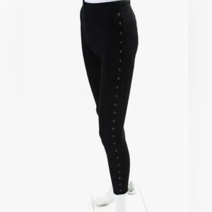 LYSSE Stylish Black Grommet Leggings - M
